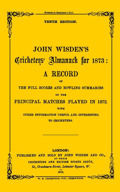 Produktbild: Wisden Cricketers' Almanack 1873