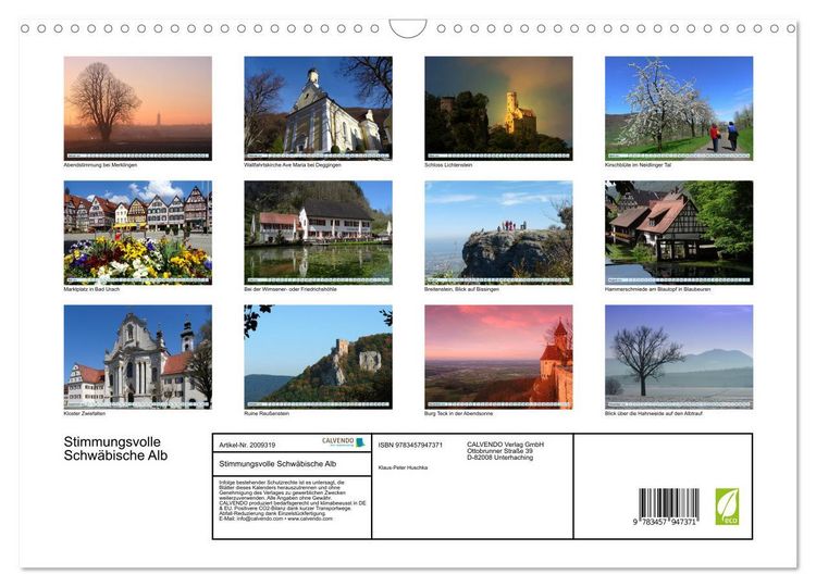 Produktbild: Stimmungsvolle Schw&auml;bische Alb (Wandkalender 2026 DIN A3 quer), CALVENDO Monatskalender