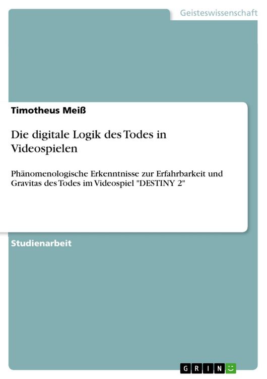 Produktbild: Die digitale Logik des Todes in Videospielen