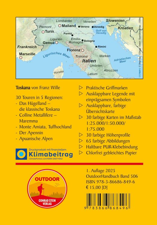 Produktbild: Toskana 30 Touren im H&uuml;gelland, dem Apennin und den Apuanischen Alpen