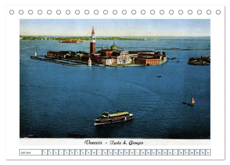 Produktbild: Erinnerungen an das alte Venedig: Historische Stiche von der Lagunenstadt (Tischkalender 2026 DIN A5 quer), CALVENDO Monatskalender