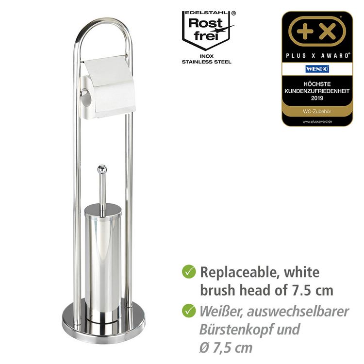 Produktbild: Exclusiv Stand WC-Garnitur Mod. Vasto Edelstahl, rostfrei
