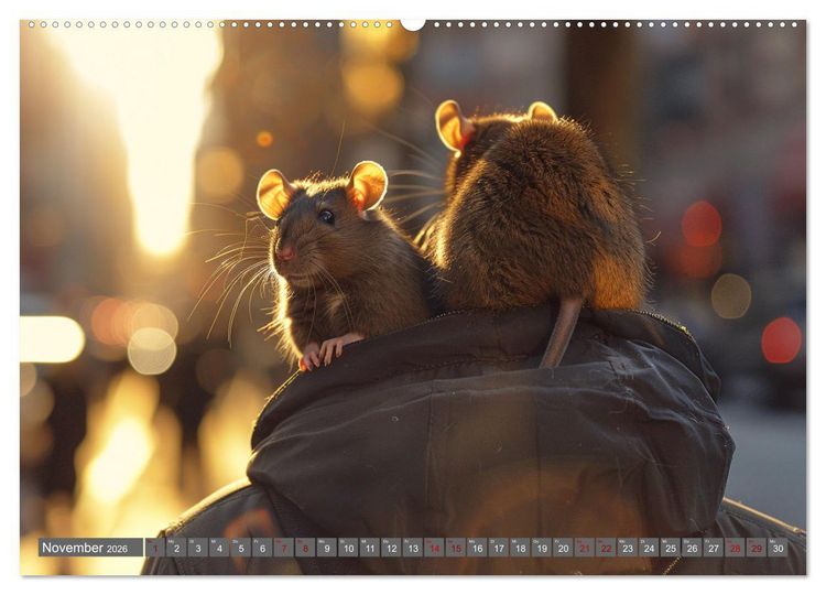 Produktbild: Mein bester Kumpel ist eine Ratte (Wandkalender 2026 DIN A2 quer), CALVENDO Monatskalender