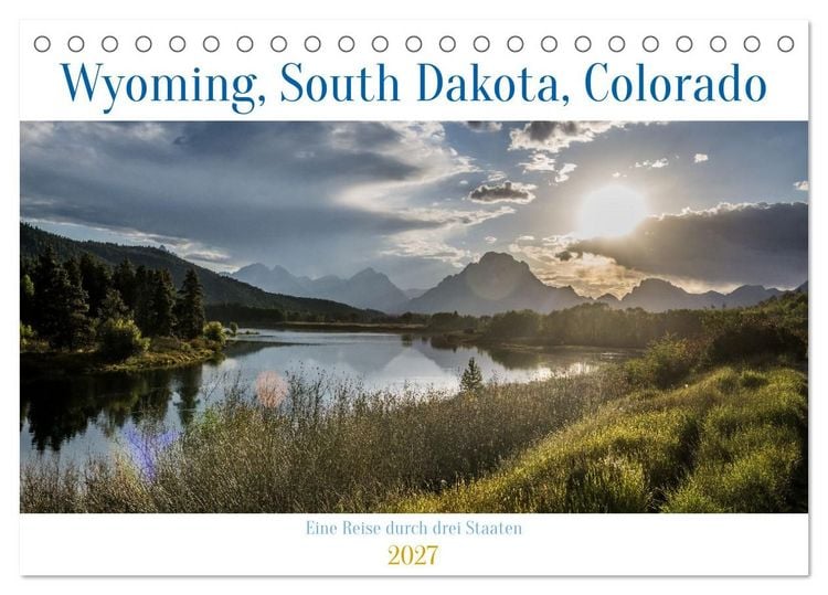 Produktbild: Wyoming, South Dakota Colorado (Tischkalender 2027 DIN A5 quer), CALVENDO Monatskalender