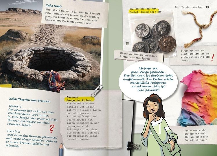 Produktbild: Die 15 spannendsten Kriminalf&auml;lle in der Bibel. Bibelgeschichten f&uuml;r Kinder als Detektivgeschichten zum Mitmachen. Bibelwissen und christliche Werten entdecken. Kinderbuch ab 8 Jahre