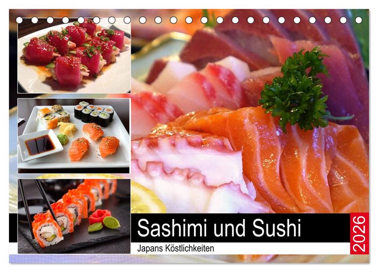 Produktbild: Sashimi und Sushi. Japans K&ouml;stlichkeiten (Tischkalender 2026 DIN A5 quer), CALVENDO Monatskalender