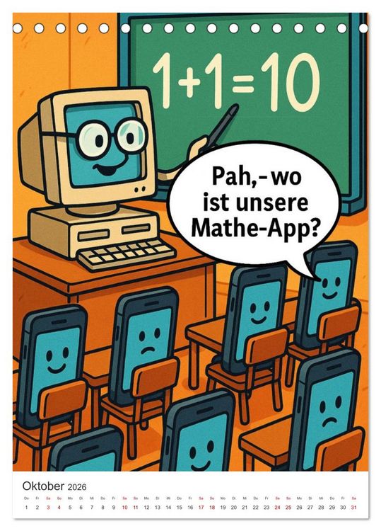 Produktbild: Robo-Champs: Witz trifft auf Chip (Tischkalender 2026 DIN A5 hoch), CALVENDO Monatskalender
