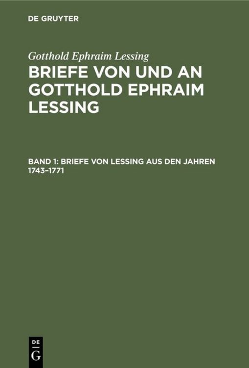 Produktbild: Briefe von Lessing aus den Jahren 1743&ndash;1771