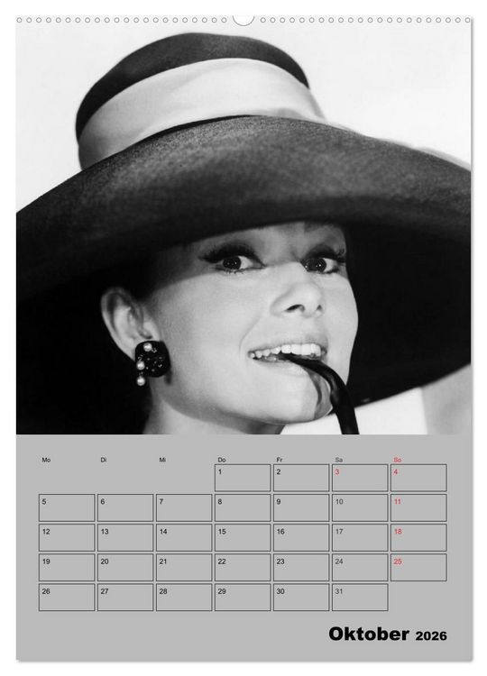Produktbild: Hollywood-Diva. Audrey Hepburn (hochwertiger Premium Wandkalender 2026 DIN A2 hoch), Kunstdruck in Hochglanz