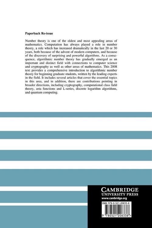 Produktbild: Algorithmic Number Theory