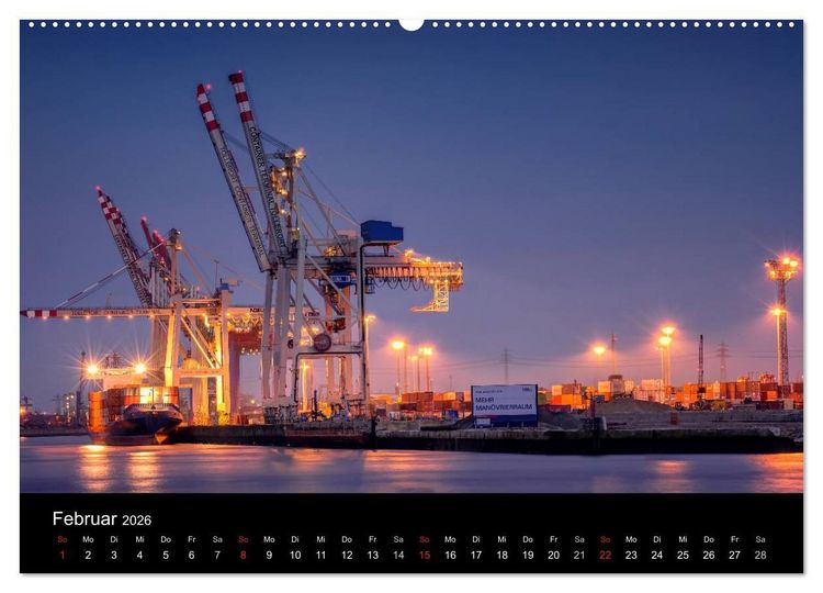 Produktbild: Hamburg - Lichter der Nacht (Wandkalender 2026 DIN A2 quer), CALVENDO Monatskalender