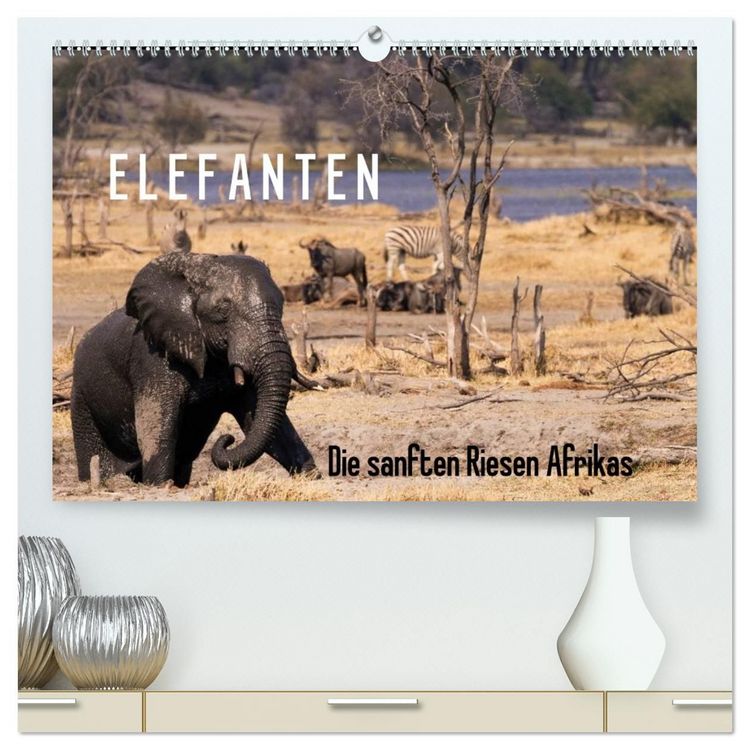 Produktbild: Elefanten - Die sanften Riesen Afrikas (hochwertiger Premium Wandkalender 2027 DIN A2 quer), Kunstdruck in Hochglanz