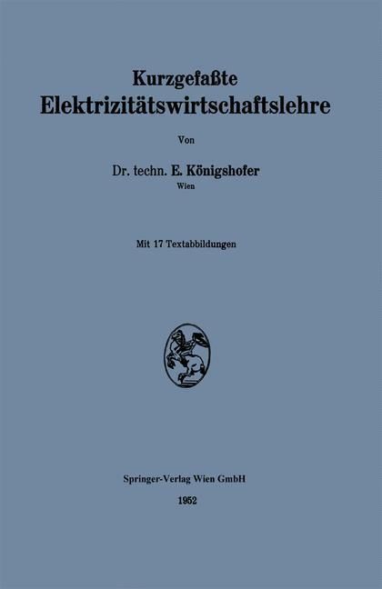 Produktbild: Kurzgefa&szlig;te Elektrizit&auml;tswirtschaftslehre