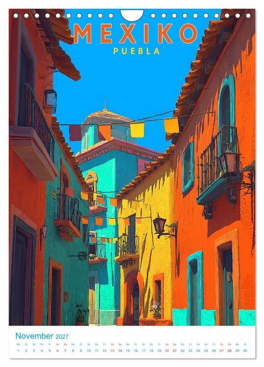 Produktbild: Mexiko - Old School Poster Style (Wandkalender 2027 DIN A4 hoch), CALVENDO Monatskalender