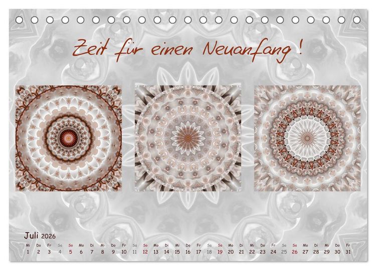 Produktbild: Mandala Trilogien (Tischkalender 2026 DIN A5 quer), CALVENDO Monatskalender