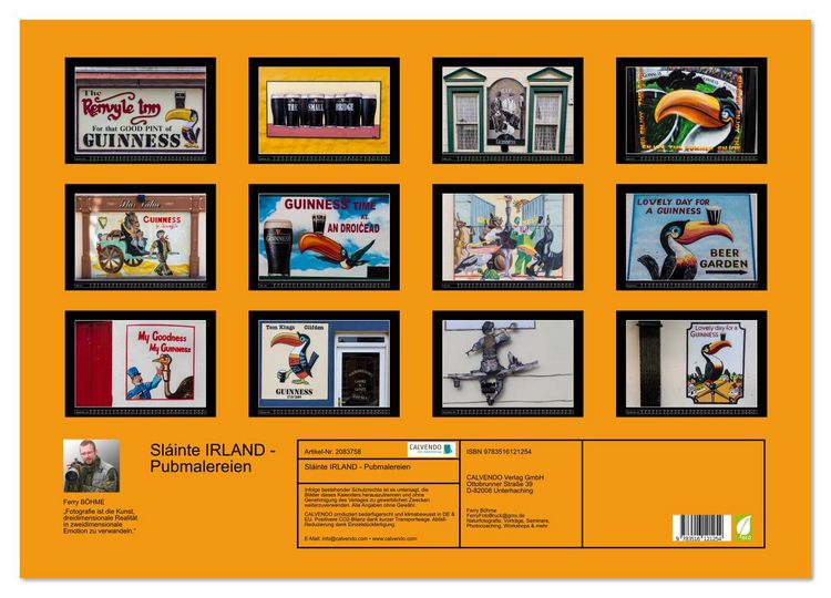 Produktbild: Sl&aacute;inte IRLAND - Pubmalereien (Wandkalender 2026 DIN A2 quer), CALVENDO Monatskalender