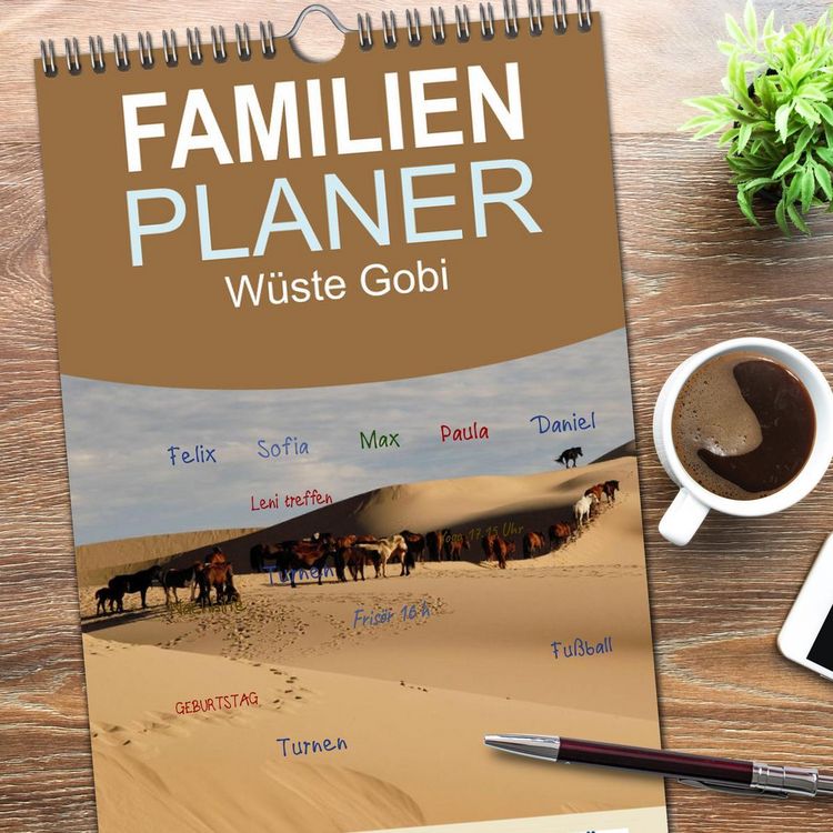 Produktbild: Familienplaner 2026 - W&uuml;ste Gobi mit 5 Spalten (Wandkalender, 21 x 45 cm) CALVENDO