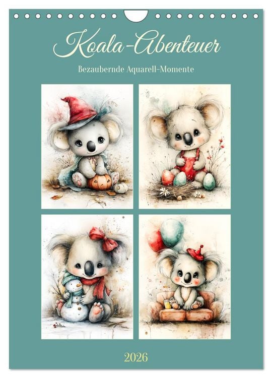 Produktbild: Koala-Abenteuer. Bezaubernde Aquarell-Momente (Wandkalender 2026 DIN A4 hoch), CALVENDO Monatskalender