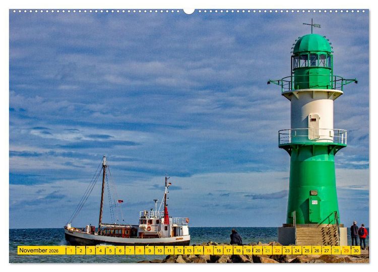Produktbild: Seebad Warnem&uuml;nde - Sehnsuchtsort an der Ostsee (hochwertiger Premium Wandkalender 2026 DIN A2 quer), Kunstdruck in Hochglanz