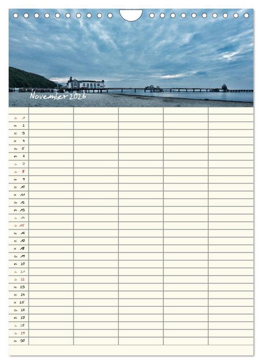 Produktbild: R&uuml;gen - Urlaubsparadies an der Ostsee - Familienplaner (Wandkalender 2026 DIN A4 hoch), CALVENDO Monatskalender