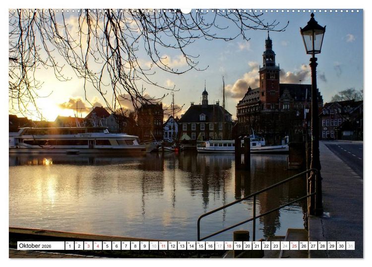 Produktbild: Leer - Ostfriesische Impressionen 2026 (Wandkalender 2026 DIN A2 quer), CALVENDO Monatskalender