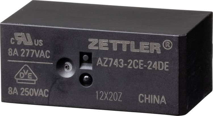 Produktbild: Zettler Electronics AZ743-2CE-24DE Powerrelais 24 V/DC 8A 1St.