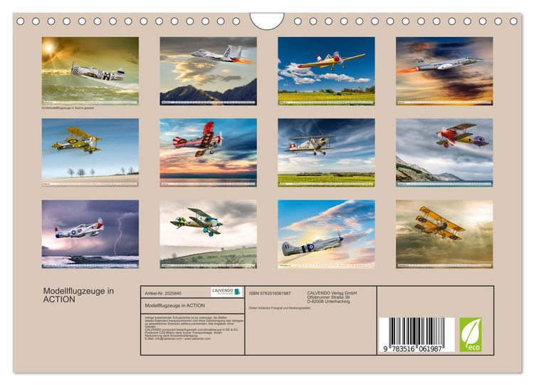 Produktbild: Modellflugzeuge in ACTION (Wandkalender 2026 DIN A4 quer), CALVENDO Monatskalender