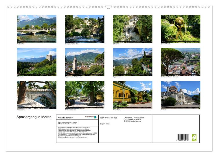 Produktbild: Spaziergang in Meran (Wandkalender 2026 DIN A2 quer), CALVENDO Monatskalender