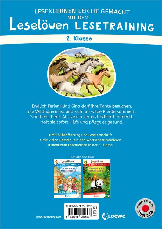 Produktbild: Lesel&ouml;wen Lesetraining 2. Klasse - Das verletzte Wildpferd