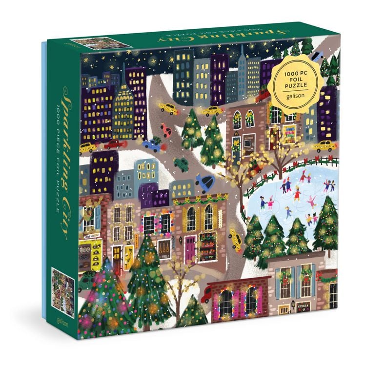 Produktbild: Joy Laforme Sparkling City 1000 Piece Foil Puzzle In a Square Box