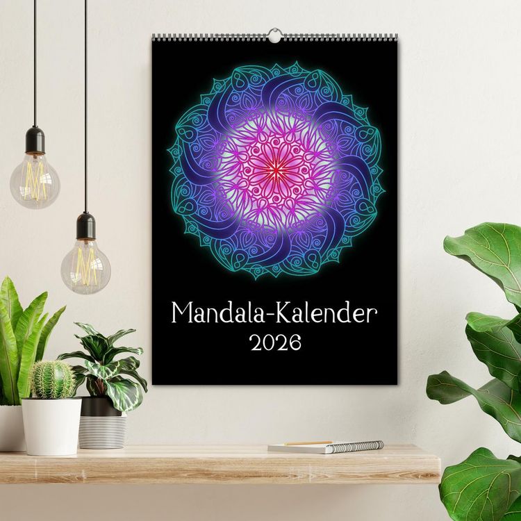 Produktbild: Mandala-Kalender 2026 (Wandkalender 2026 DIN A2 hoch), CALVENDO Monatskalender