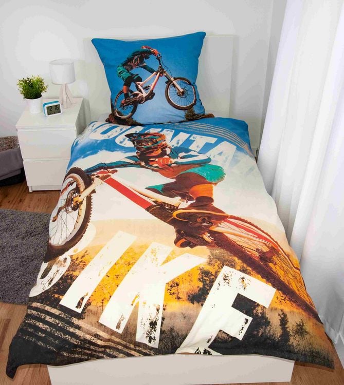 Produktbild: Young Collection 4459244050 - Mountainbike Bettw&auml;sche, 80x80 cm + 135x200 cm, 100% Baumwolle