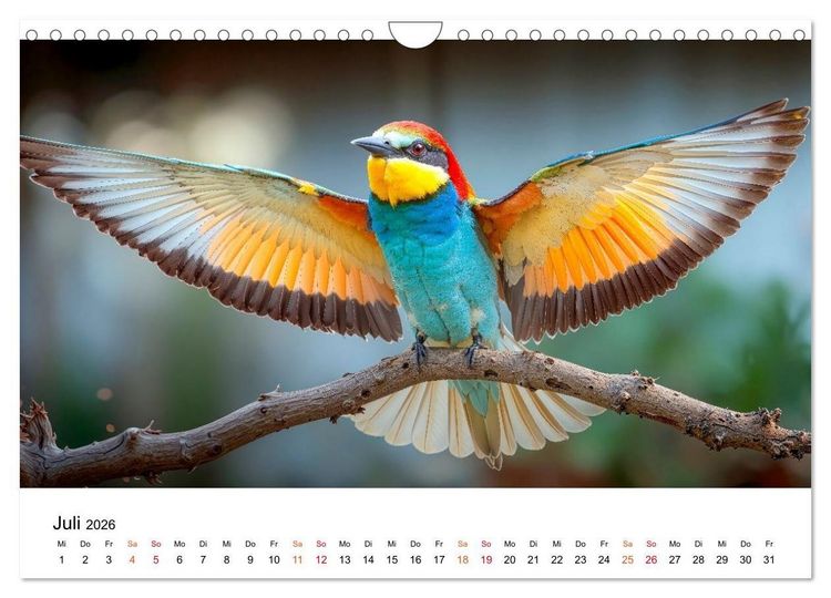 Produktbild: Bienenfresser - im Flug der Farben (Wandkalender 2026 DIN A4 quer), CALVENDO Monatskalender