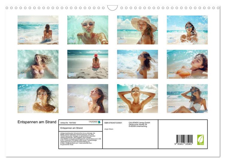 Produktbild: Entspannen am Strand (Wandkalender 2026 DIN A3 quer), CALVENDO Monatskalender