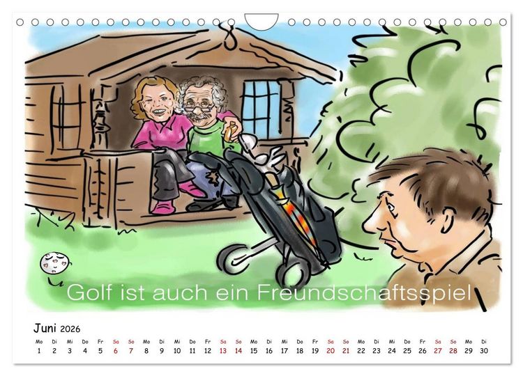Produktbild: Golfkalender f&uuml;r Anf&auml;nger und alle die Spa&szlig; am Golfen haben (Wandkalender 2026 DIN A4 quer), CALVENDO Monatskalender