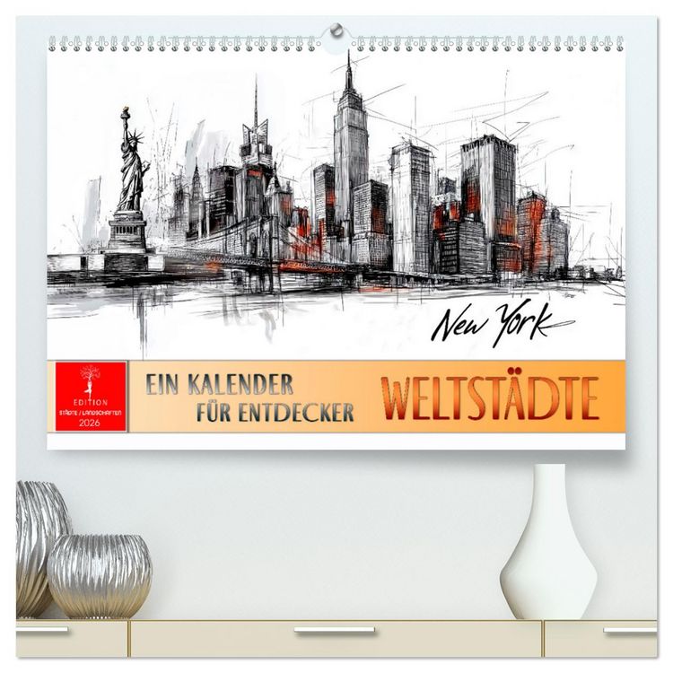 Produktbild: Weltst&auml;dte - ein Kalender f&uuml;r Entdecker (hochwertiger Premium Wandkalender 2026 DIN A2 quer), Kunstdruck in Hochglanz