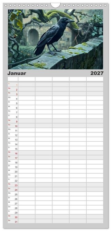 Produktbild: Familienplaner 2027 - Schattenkuss - Tiere in den Armen der Nacht mit 5 Spalten (Wandkalender, 21 x 45 cm) CALVENDO