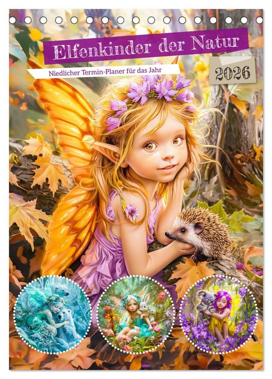 Produktbild: Elfenkinder der Natur - Niedlicher Termin-Planer f&uuml;r das Jahr (Tischkalender 2026 DIN A5 hoch), CALVENDO Monatskalender