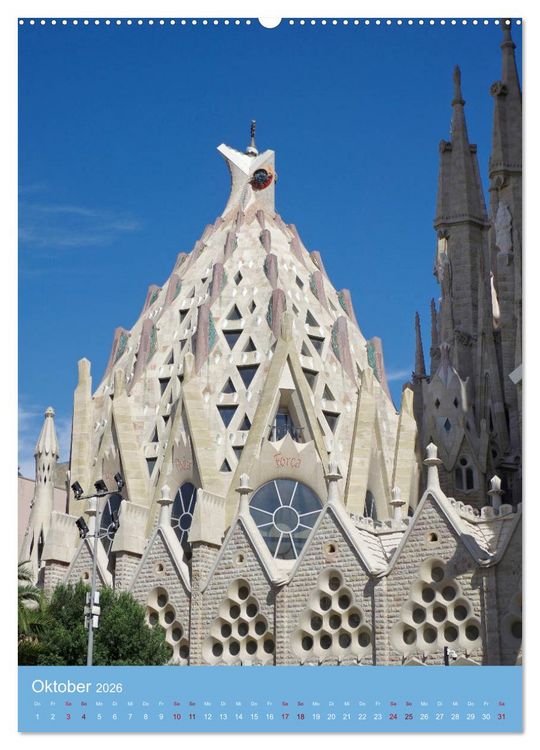 Produktbild: Sagrada Fam&iacute;lia - Gaud&iacute;s unvollendetes Meisterwerk (Wandkalender 2026 DIN A2 hoch), CALVENDO Monatskalender