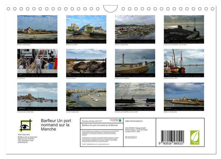 Produktbild: Barfleur Un port normand sur la Manche (Calendrier mural 2026 DIN A4 vertical), CALVENDO calendrier mensuel