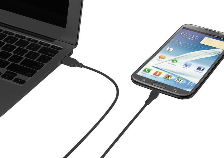 Produktbild: Renkforce USB-Kabel USB 2.0 USB-A Stecker, USB-Micro-B Stecker 1.00 m Schwarz vergoldete Steckkontakte RF-4316220