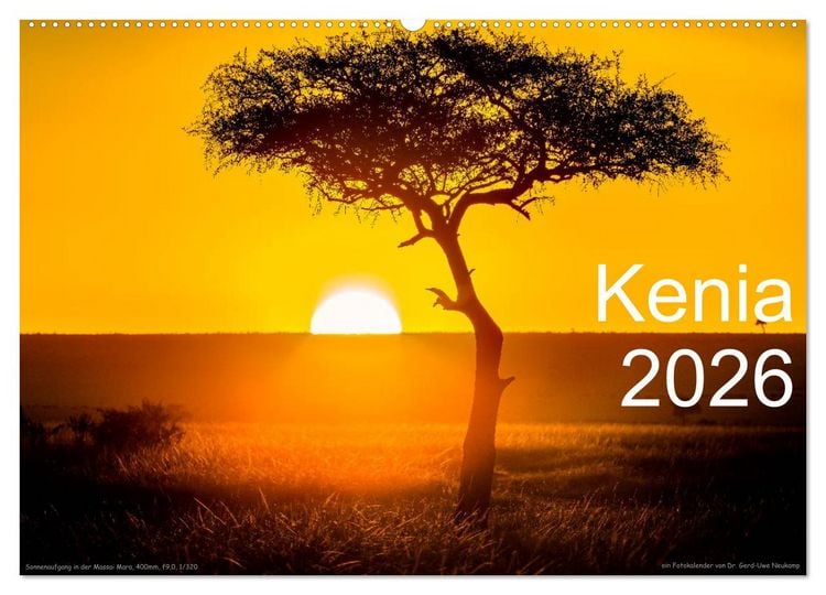 Produktbild: Kenia 2026 (Wandkalender 2026 DIN A2 quer), CALVENDO Monatskalender
