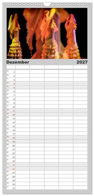 Produktbild: Familienplaner 2027 - Flamenco - Tanz der Leidenschaft mit 5 Spalten (Wandkalender, 21 x 45 cm) CALVENDO