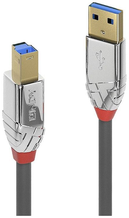 Produktbild: LINDY USB-Kabel USB 3.2 Gen1 USB-A Stecker, USB-B Stecker 3.00m Grau 36663