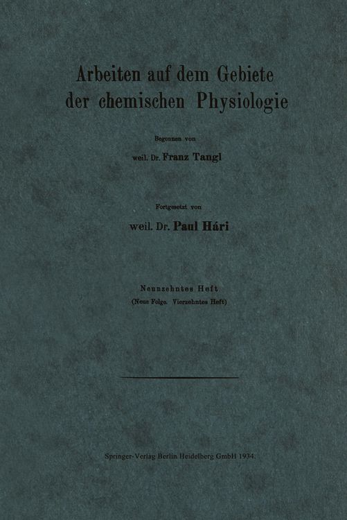 Produktbild: Arbeiten auf dem Gebiete der chemischen Physiologie