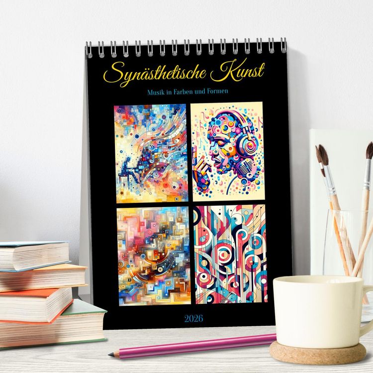 Produktbild: Syn&auml;sthetische Kunst - Musik in Farben und Formen (Tischkalender 2026 DIN A5 hoch), CALVENDO Monatskalender