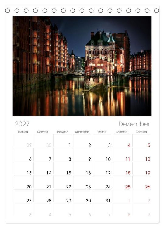 Produktbild: Tischplaner 2027 - Magic Nights Hamburg (A5 Tischkalender zum Aufstellen) CALVENDO