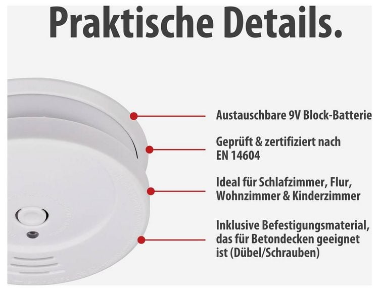 Produktbild: Brennenstuhl RM C 9010 Rauchwarnmelder batteriebetrieben (&Oslash; x H) 100 mm x 35 mm