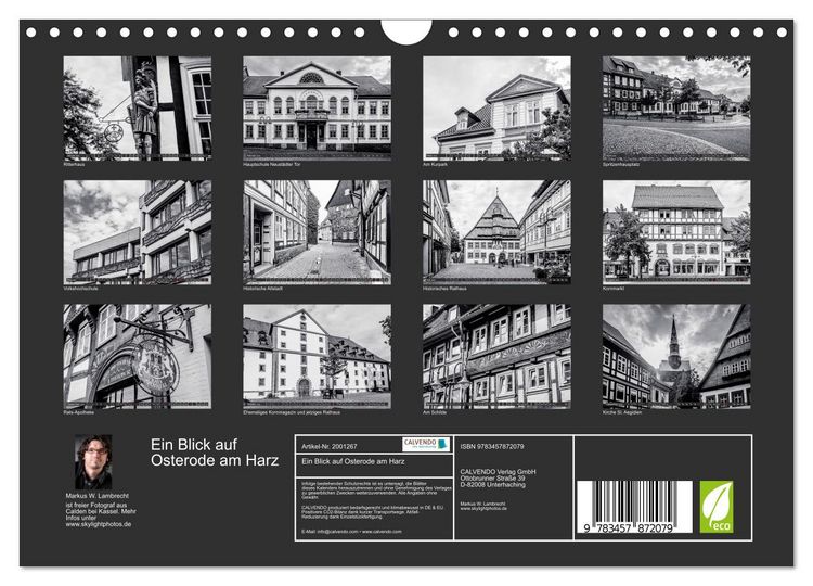 Produktbild: Ein Blick auf Osterode am Harz (Wandkalender 2026 DIN A4 quer), CALVENDO Monatskalender