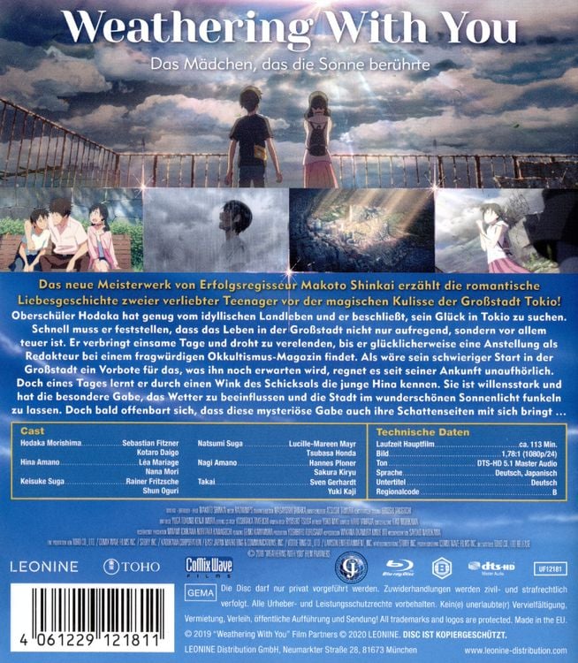 Produktbild: Weathering With You - Das M&auml;dchen, das die Sonne ber&uuml;hrte